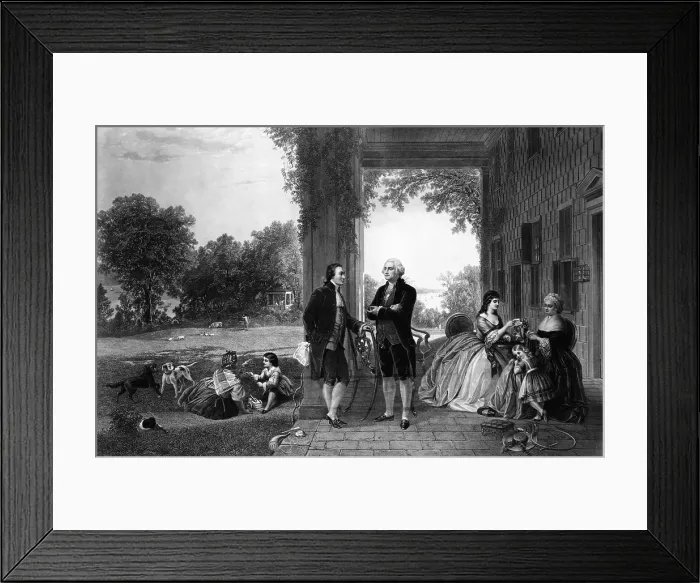 Framed Print : Washington and Lafayette, Mount Vernon, 1784