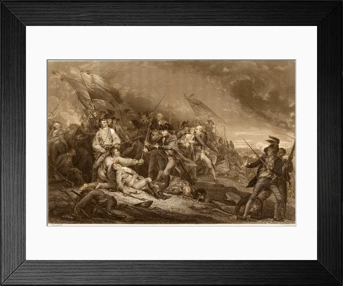 Framed Print : Bunker Hill, Death of General Warren, 1775
