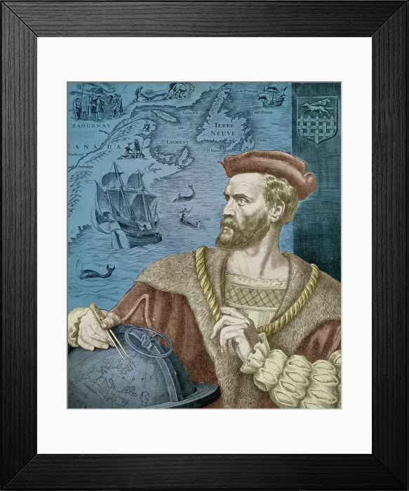 Framed Print : Jacques Cartier, French Explorer