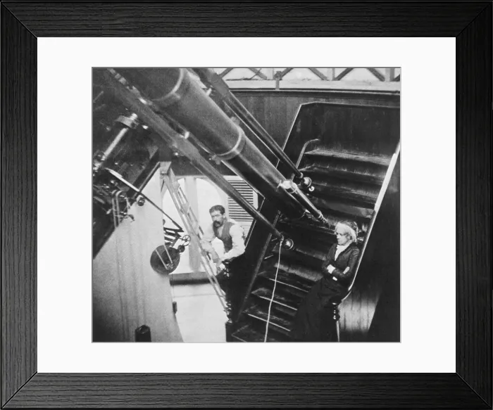Framed Print : Maria Mitchell with Telescope in Observatory Framed Print : Maria Mitchell with Telescope in Observatory