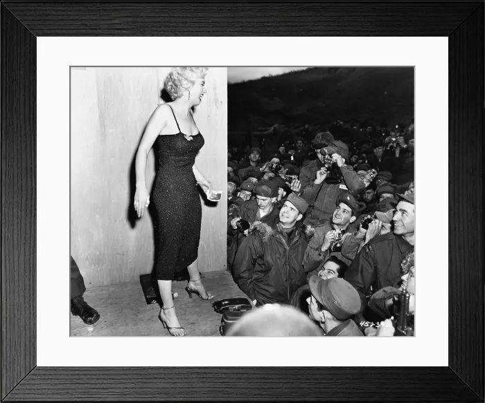 Framed Print : Korean War, Marilyn Monroe Entertains Troops, 1954 Framed Print : Korean War, Marilyn Monroe Entertains Troops, 1954