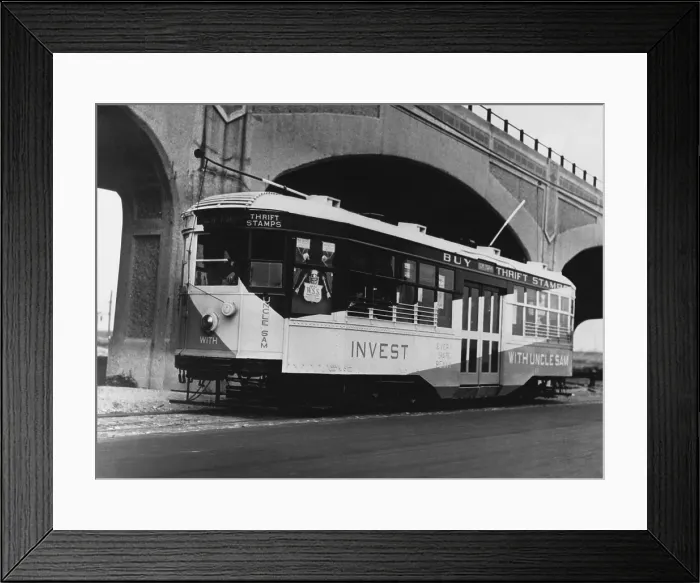 Framed Print : New York Streetcar, 1918 Framed Print : New York Streetcar, 1918