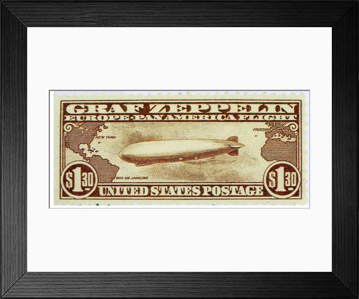 Framed Print : Graf Zeppelin, U.S. Postage Stamp, 1930