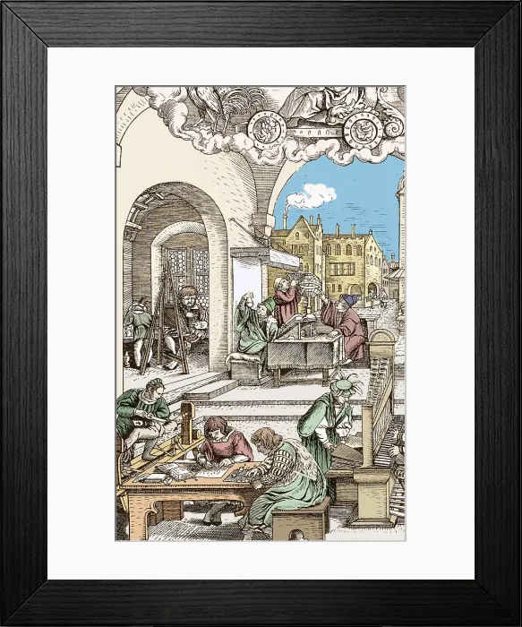 Framed Print : Mathematics: Professions and Sciences, 1530 Framed Print : Mathematics: Professions and Sciences, 1530
