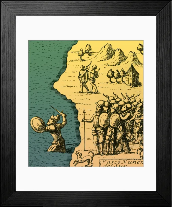 Framed Print : Vasco Nunez de Balboa, Spanish Conquistador