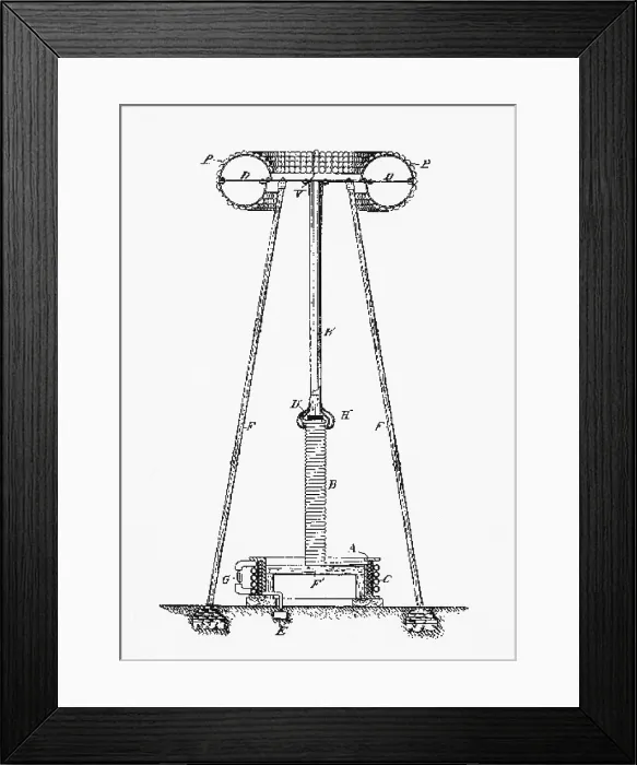 Framed Print : Patent for Tesla's Transmitter Framed Print : Patent for Tesla's Transmitter