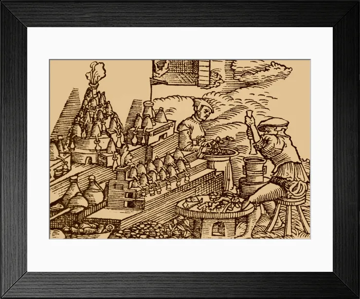 Framed Print : Herbalist Workshop, 16th Century