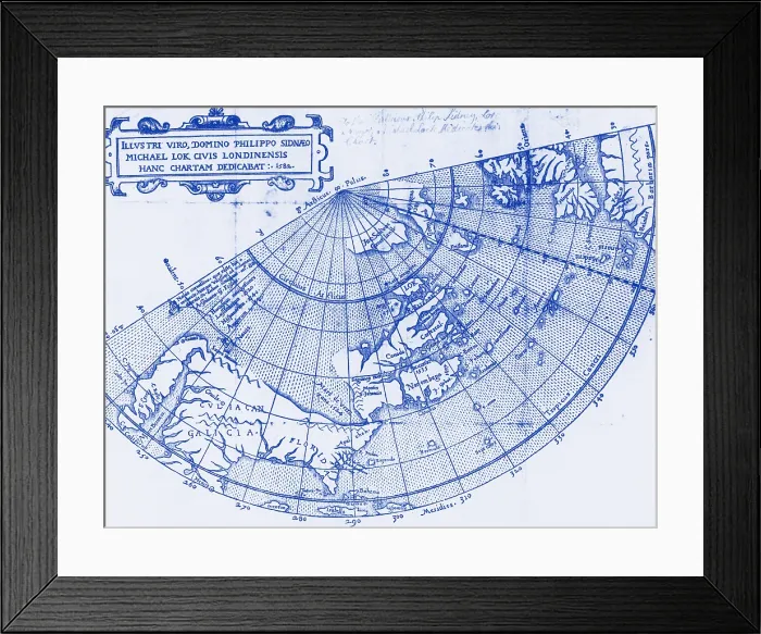 Framed Print : False representation of 'Sea of Verrazano', 1582