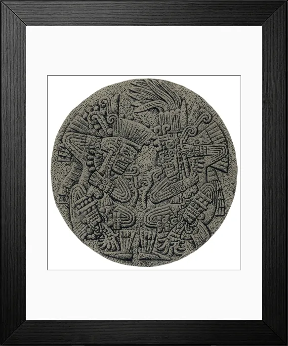 Framed Print : Tezcatlipoca and Huitzilopochtli Cuauhxicalli