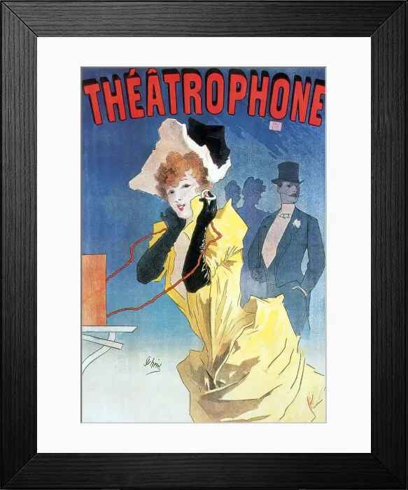 Framed Print : Theatrophone Poster, Jules Cheret, 1896 Framed Print : Theatrophone Poster, Jules Cheret, 1896