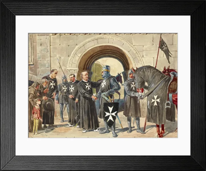 Framed Print : Knights Hospitaller of Malta, Illustration c. 1905 Framed Print : Knights Hospitaller of Malta, Illustration c. 1905