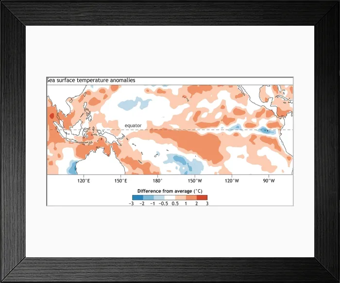 Framed Print : La Nina Forecast, 2016 Framed Print : La Nina Forecast, 2016