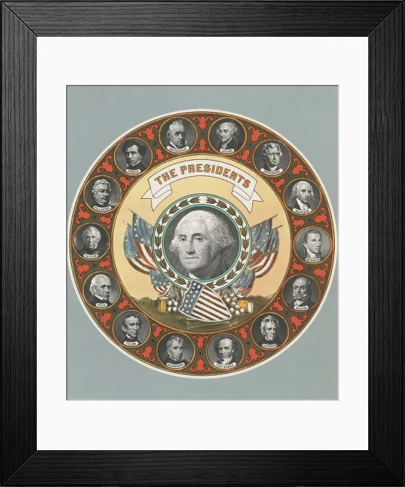 Framed Print : First 15 Presidents of the U.S.A