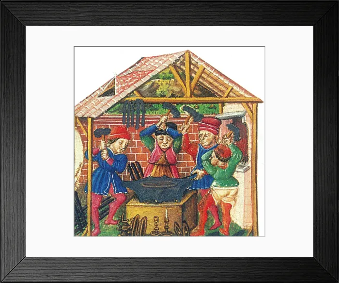 Framed Print : Smiths, Medieval Tradesmen, 15th Century Framed Print : Smiths, Medieval Tradesmen, 15th Century