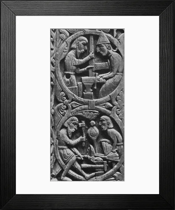 Framed Print : Viking Blacksmiths Forge the Sword Gram, 12th Century Framed Print : Viking Blacksmiths Forge the Sword Gram, 12th Century