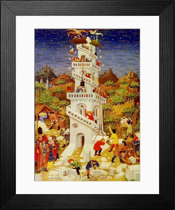 Framed Print : Tower of Babel, 15th Century Framed Print : Tower of Babel, 15th Century