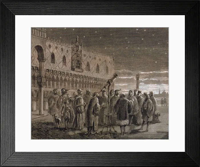 Framed Print : Galileo Galilei Demonstrating His Telescope, 1609 Framed Print : Galileo Galilei Demonstrating His Telescope, 1609