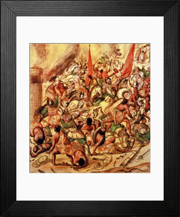 Framed Print : Spanish Conquest of Mexico, La Noche Triste, 1520 Framed Print : Spanish Conquest of Mexico, La Noche Triste, 1520