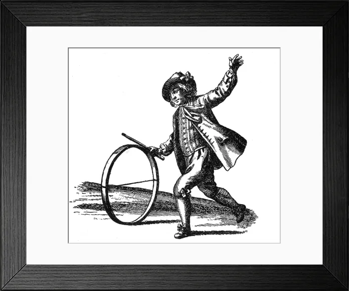 Framed Print : Le Jeu du Cerceau, Hoop Rolling, 18th Century