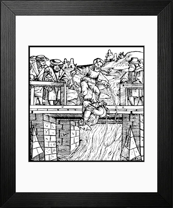 Framed Print : Medieval Execution by Drowning, 16th Century Framed Print : Medieval Execution by Drowning, 16th Century