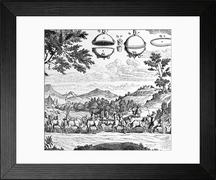 Framed Print : Magdeburg Hemispheres, 17th Century Framed Print : Magdeburg Hemispheres, 17th Century