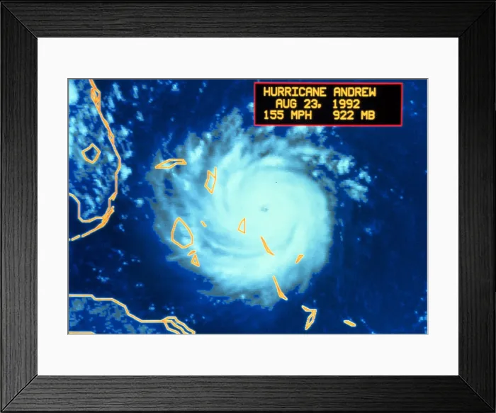 Framed Print : Hurricane Andrew, Maximum Intensity, 1992 Framed Print : Hurricane Andrew, Maximum Intensity, 1992