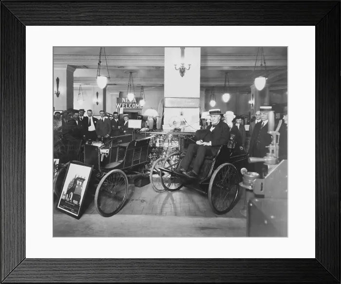 Framed Print : Thomas Edison in Quadricycle Framed Print : Thomas Edison in Quadricycle