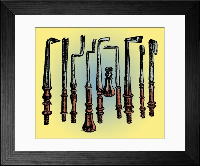 Framed Print : Surgical Instruments, 16th Century Framed Print : Surgical Instruments, 16th Century