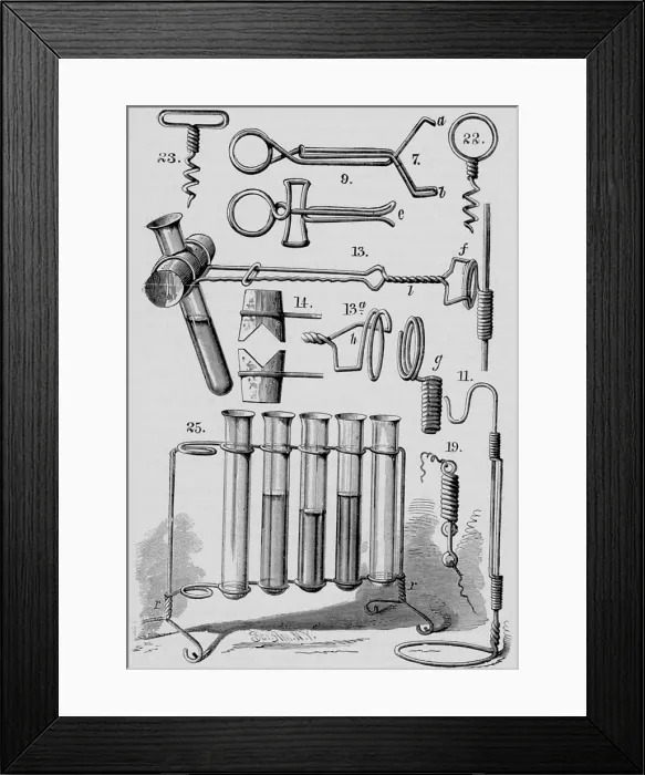 Framed Print : Laboratory Equipment Illustration Framed Print : Laboratory Equipment Illustration