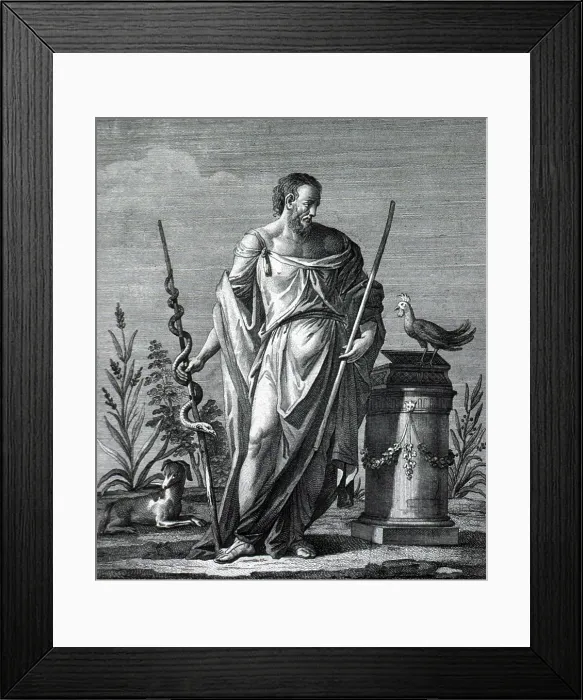 Framed Print : Aesculapius, Greek God of Medicine and Healing