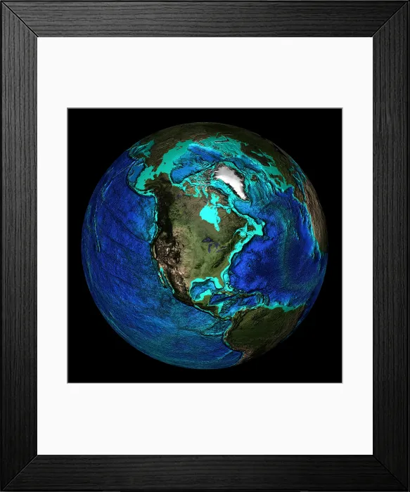 Framed Print : Topographical Map of Coordinates 45 N, 90 W Framed Print : Topographical Map of Coordinates 45 N, 90 W