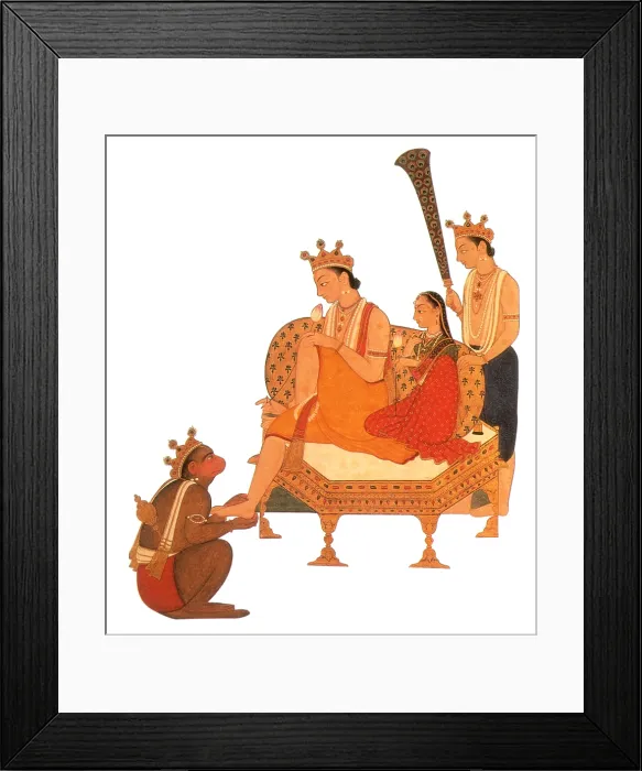 Framed Print : Hanuman Worshipping Rama
