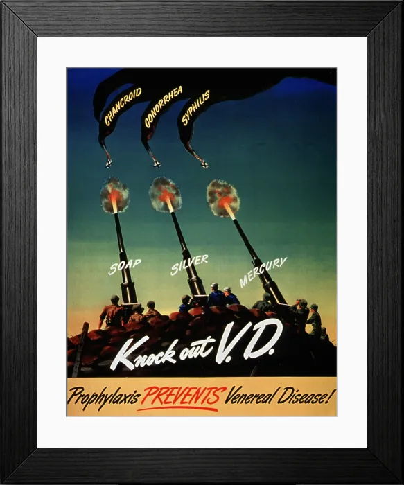Framed Print : WWII STD Poster, Knock Out VD Framed Print : WWII STD Poster, Knock Out VD