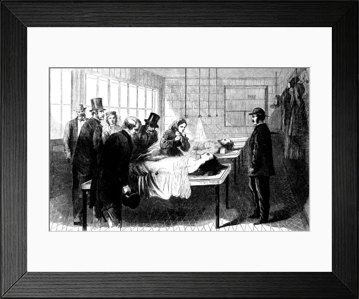 Framed Print : New York City Morgue, Bellevue Hospital, 1866 Framed Print : New York City Morgue, Bellevue Hospital, 1866