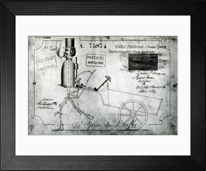 Framed Print : Self-Propelled Road Machine, 1868 Framed Print : Self-Propelled Road Machine, 1868