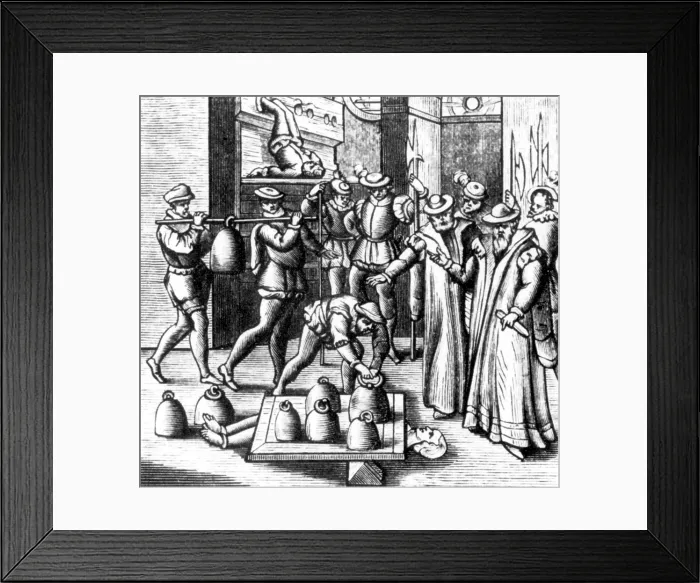 Framed Print : Peine forte et dure, Legal Torture, 16th Century Framed Print : Peine forte et dure, Legal Torture, 16th Century