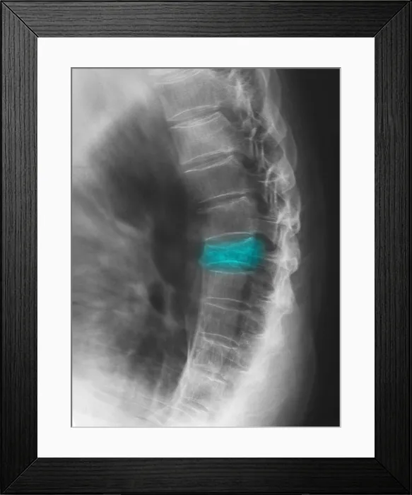 Framed Print : T7 Compression Fracture Framed Print : T7 Compression Fracture