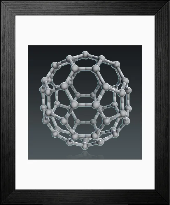 Framed Print : Buckminsterfullerene, Molecular Model