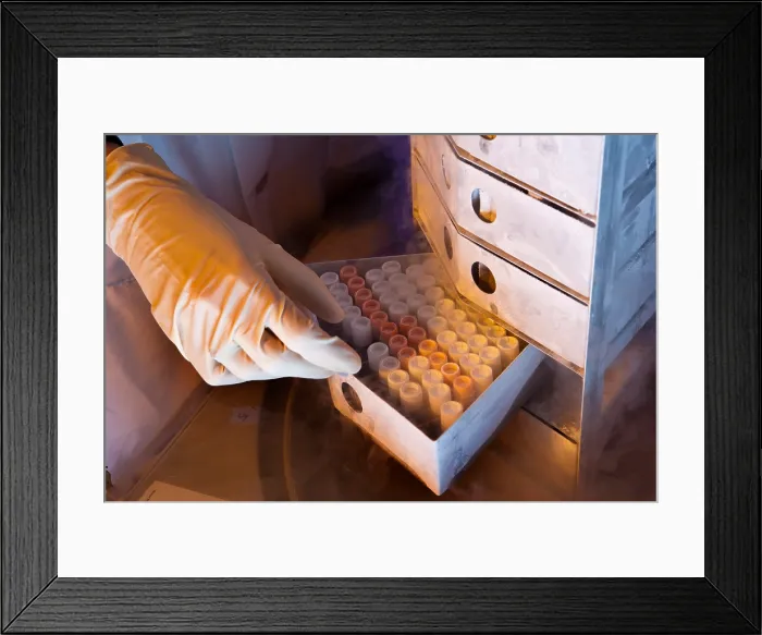 Framed Print : Samples Stored in Liquid Nitrogen Framed Print : Samples Stored in Liquid Nitrogen