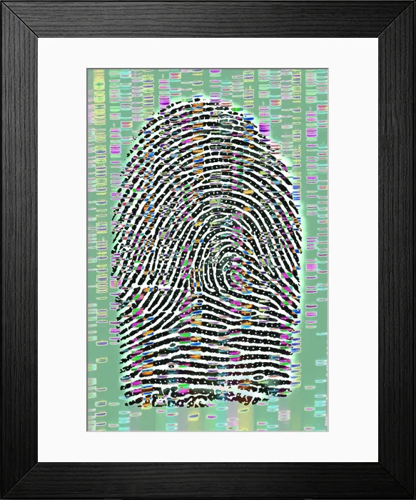 Framed Print : Fingerprint analysis