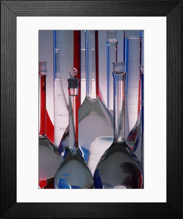 Framed Print : Laboratory glassware