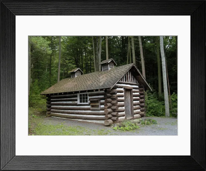 Framed Print : Log Cabin. Log cabin in a state park in Pennsylvania Framed Print : Log Cabin. Log cabin in a state park in Pennsylvania