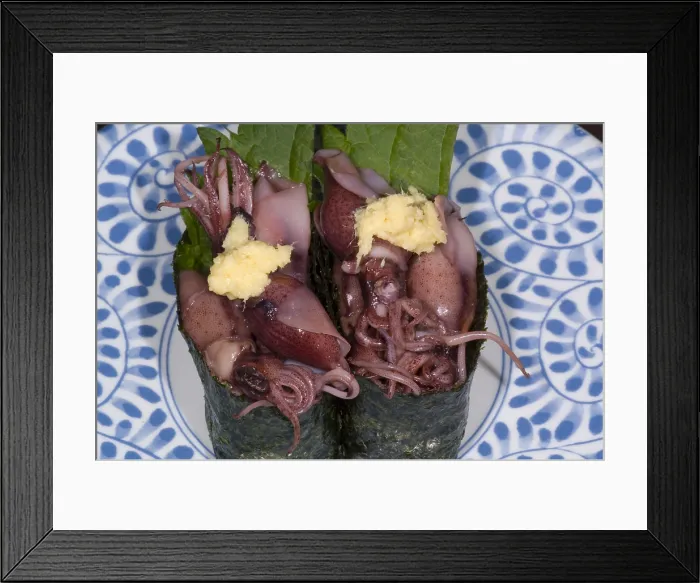 Framed Print : Firefly Squid sushi Framed Print : Firefly Squid sushi