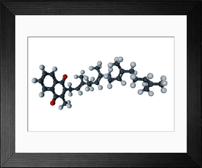 Framed Print : Vitamin K2, Molecular Model