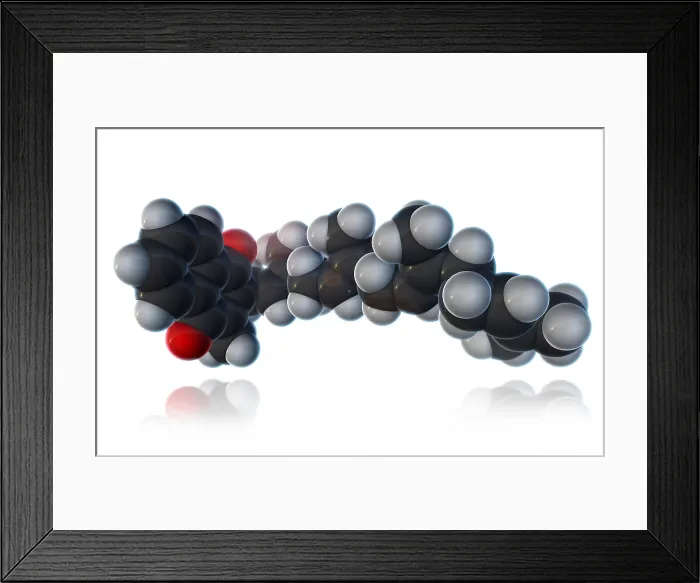 Framed Print : Vitamin K2, Molecular Model