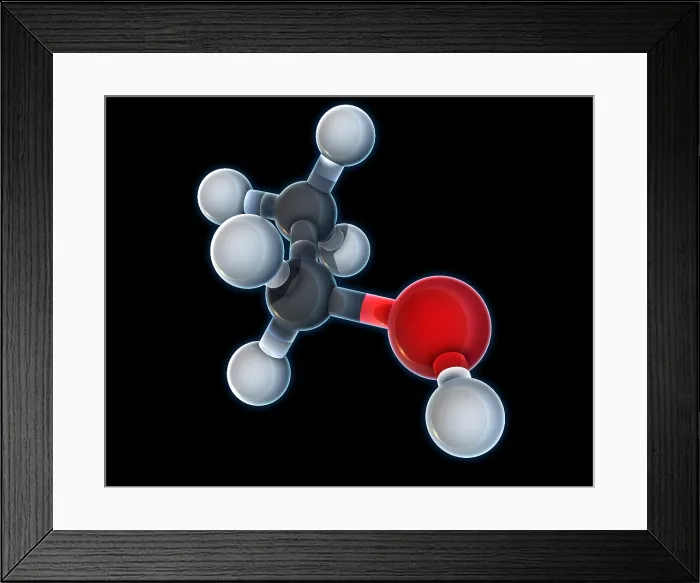 Framed Print : Ethanol Molecular Model Framed Print : Ethanol Molecular Model