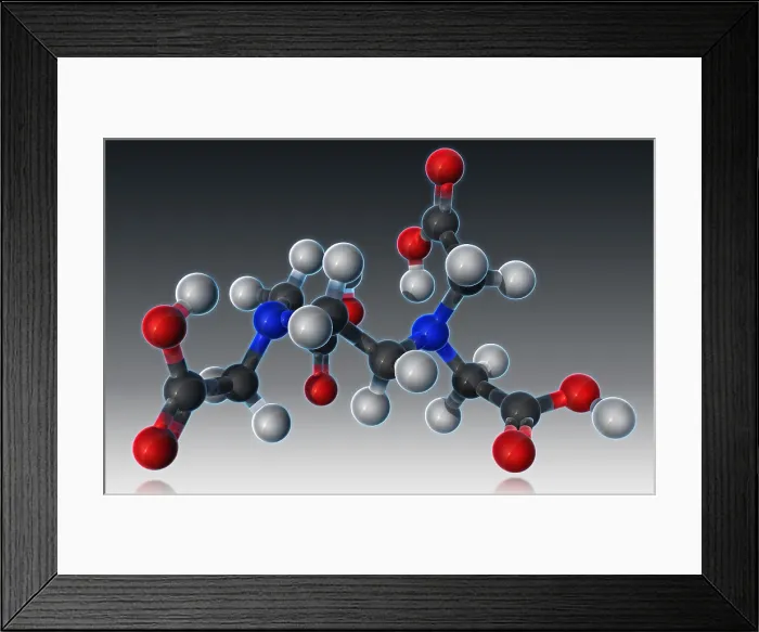 Framed Print : EDTA, Molecular Model Framed Print : EDTA, Molecular Model