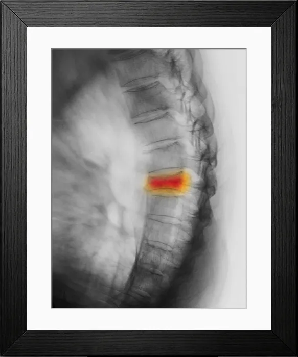 Framed Print : T7 Compression Fracture Framed Print : T7 Compression Fracture