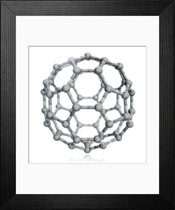 Framed Print : Buckminsterfullerene, Molecular Model