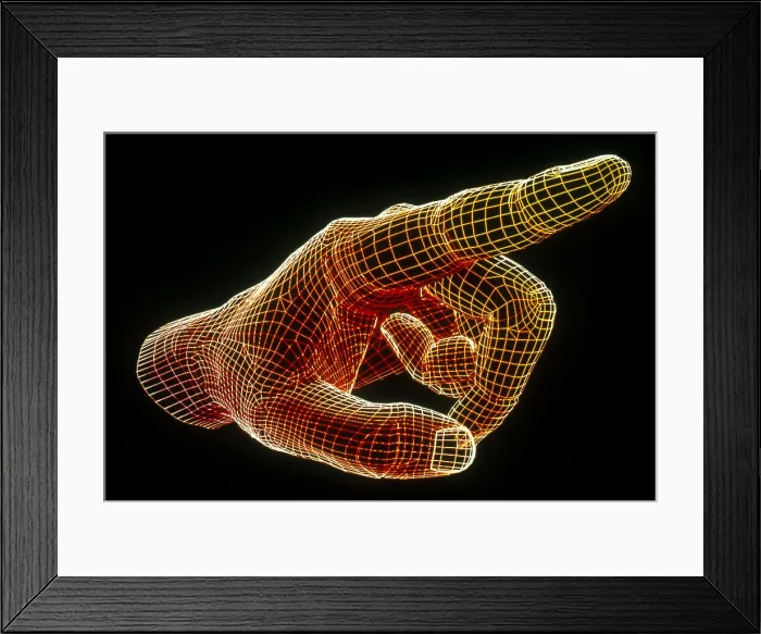 Framed Print : Wireframe Hand Framed Print : Wireframe Hand
